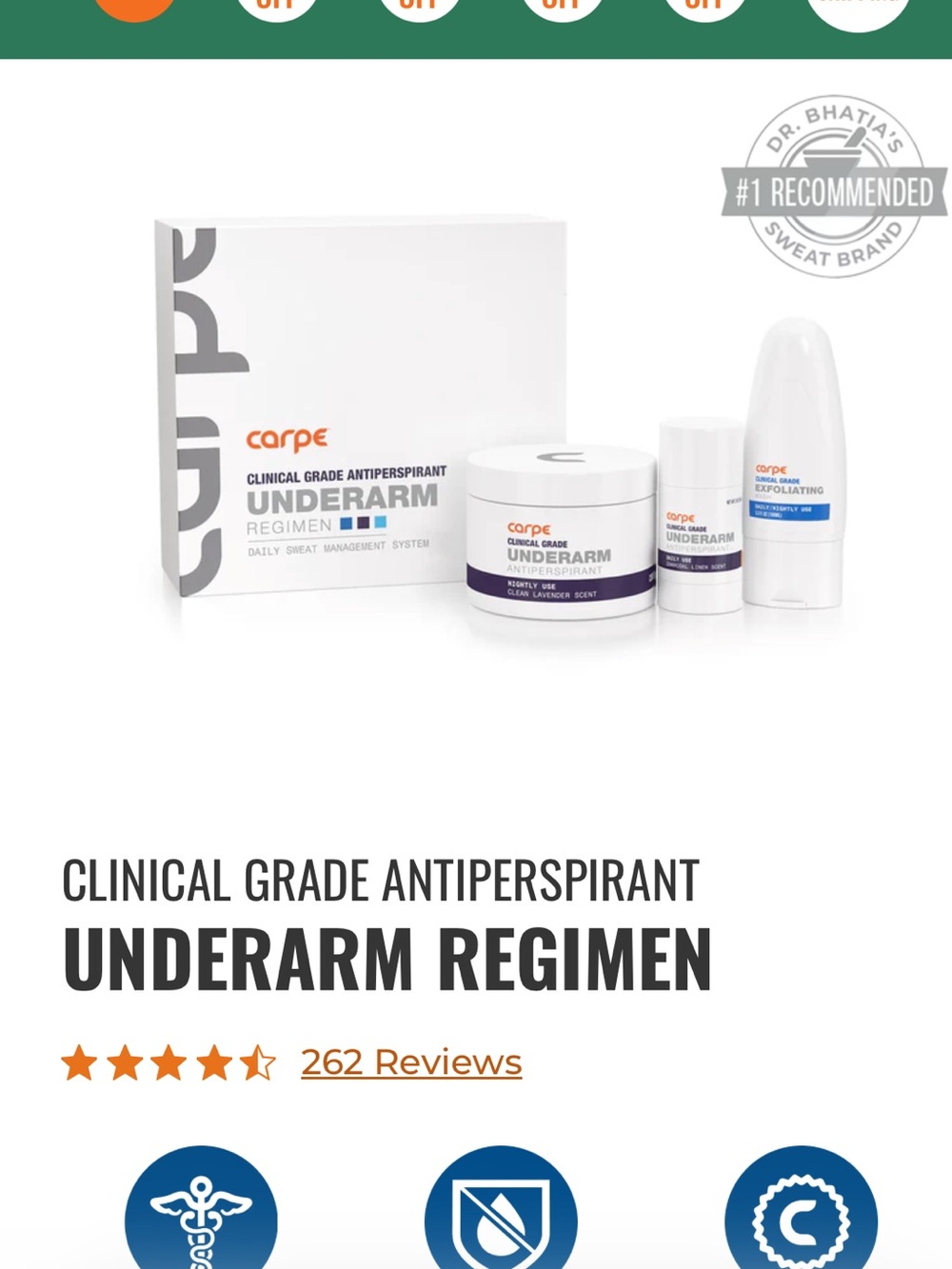 Carpe Clinical Grade Underarm Regimen Antiperspirant Kit
